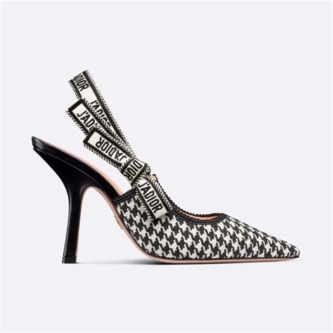 dior houndstooth heels|J'Adior Slingback Pump Black and White Cotton Embroidery with .